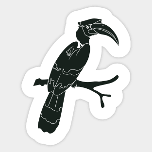 hornbill perching on a branch Sticker